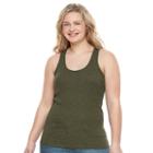 Juniors' Plus Size So&reg; Ribbed Racerback Tank, Girl's, Size: 3xl, Med Green