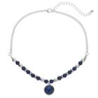 Blue Simulated Lapis Lazuli Pendant Choker Necklace, Women's, Navy
