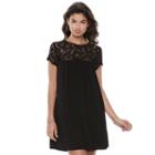 Juniors' Speechless Illusion Lace Yoke Shift Dress, Teens, Size: Xs, Oxford