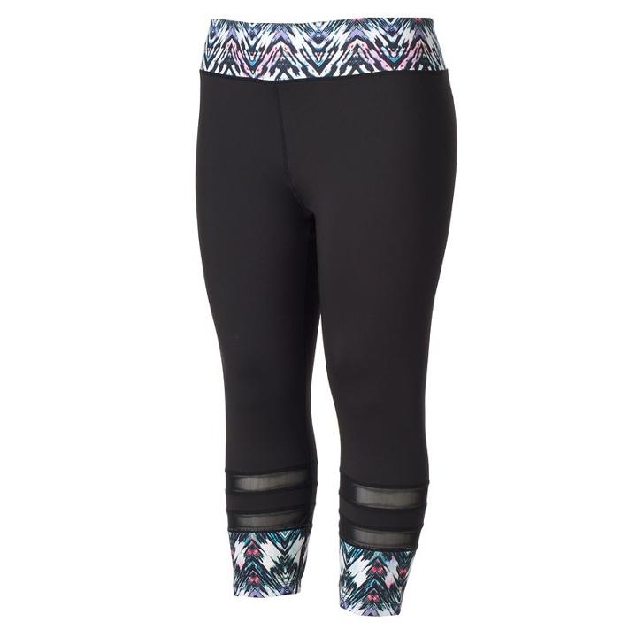 Plus Size Wild Majesty Printed Capri Leggings, Women's, Size: 2xl, Silver
