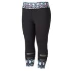 Plus Size Wild Majesty Printed Capri Leggings, Women's, Size: 2xl, Silver