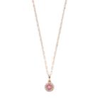 Lc Lauren Conrad 10k Rose Gold Pink Tourmaline & Diamond Accent Halo Pendant Necklace, Women's, Size: 18