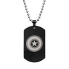 Stainless Steel Captain America Dog Tag Necklace, Grey
