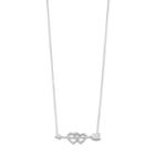 Sterling Silver Diamond Accent Double Heart & Arrow Pendant, Women's, Size: 18, White