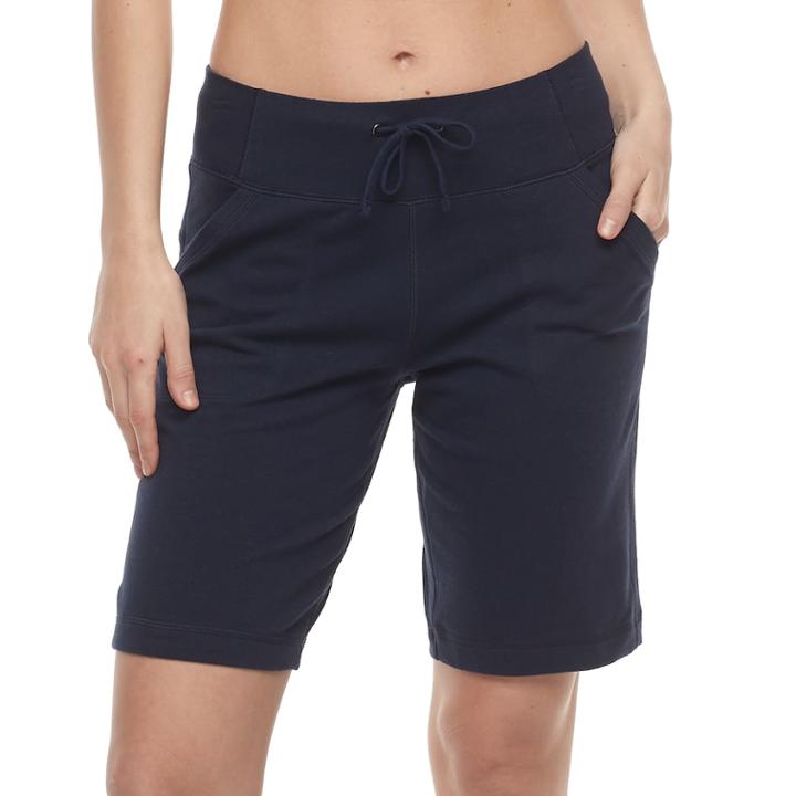 Petite Tek Gear&reg; Drawstring Bermuda Shorts, Women's, Size: Xl Petite, Blue
