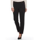 Petite Briggs Crepe Slim-fit Pants, Women's, Size: 16 Petite, Black