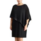 Plus Size Chaps Georgette Overlay Sheath Dress, Women's, Size: 22 W, Black