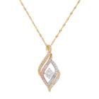 Emotions Tri Tone 18k Gold Over Silver Cubic Zirconia Swirl Pendant, Women's, Size: 18, White