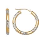 Everlasting Gold Two Tone 14k Gold Hoop Earrings, Women's, Yellow