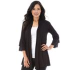 Women's Ab Studio Tiered Cardigan, Size: Xlrg Av/rg, Black