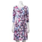 Women's Dana Buchman Printed Knot-front Dress, Size: Large, Med Blue
