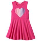 Girls 4-6x Design 365 Glitter Heart Graphic Dress, Girl's, Size: 6, Pink Other