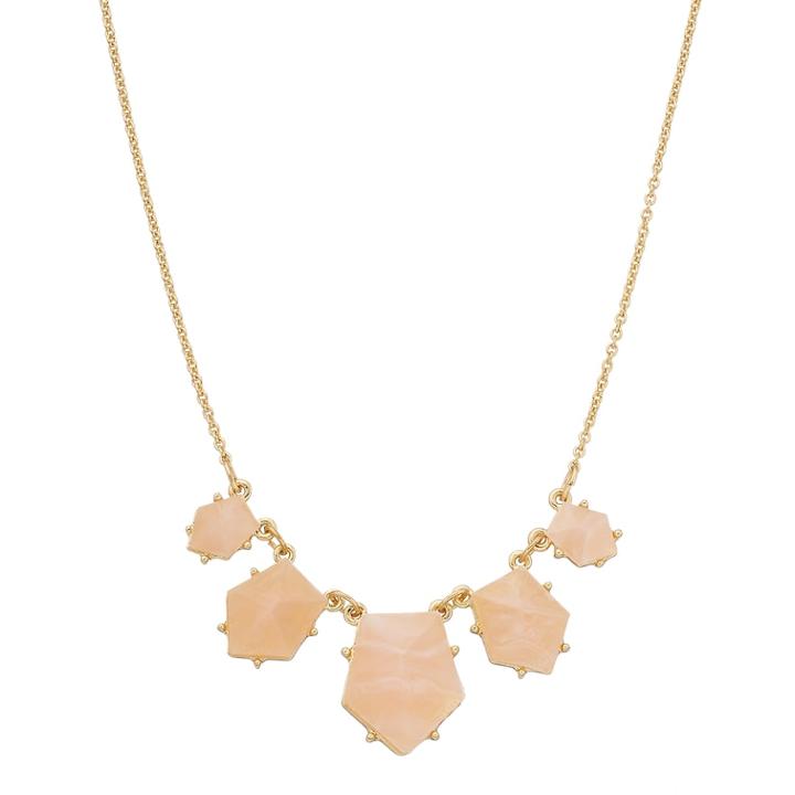 Lc Lauren Conrad Pentagon Stone Graduated Necklace, Women's, Pink