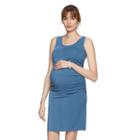 Maternity A:glow Ruched Tank Dress, Women's, Size: M-mat, Med Blue