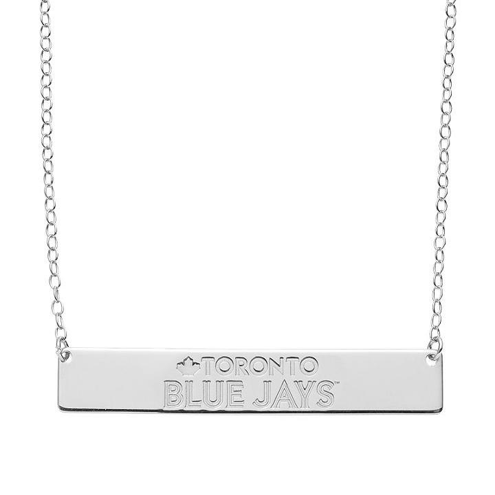 Toronto Blue Jays Sterling Silver Bar Necklace, Women's, Size: 16, Grey