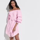 K/lab Off-the-shoulder Ruffle Sleeve Dress, Teens, Size: Large, Med Pink
