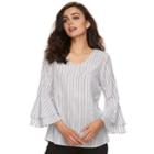 Women's Apt. 9&reg; Tiered Bell Sleeve Top, Size: Xxl, White
