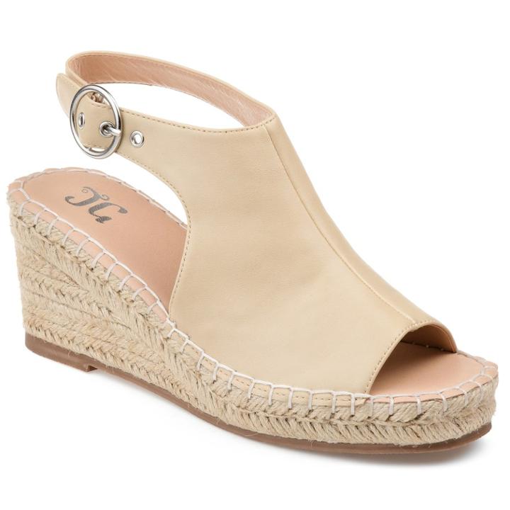 Journee Collection Crew Women's Espadrille Wedges, Size: 9, Natural