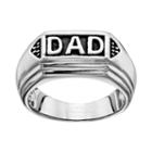 Stainless Steel  Dad Ring - Men, Size: 9, Grey