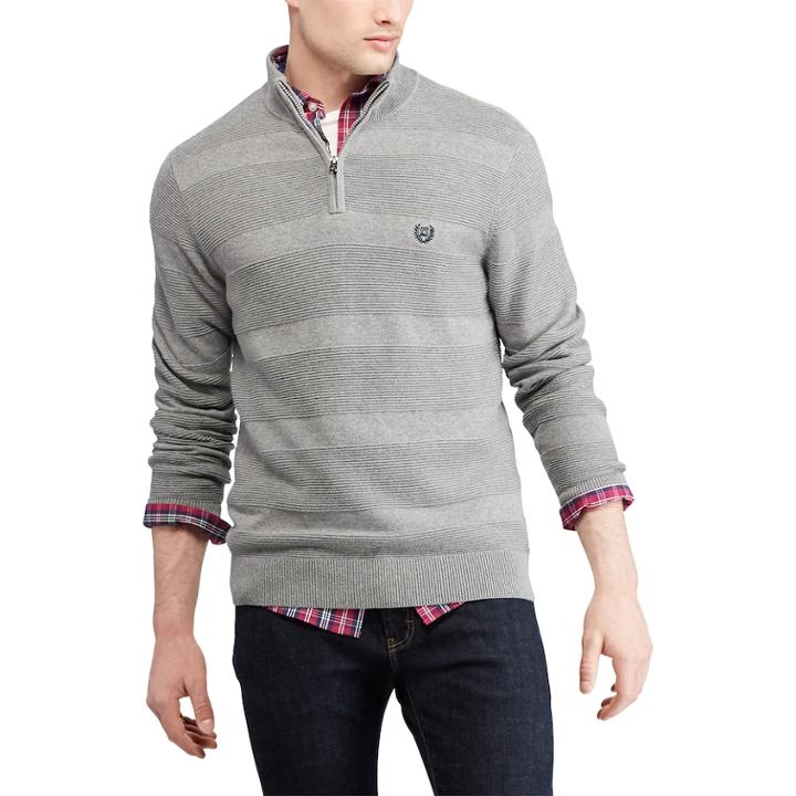 Men's Chaps Regular-fit Quarter-zip Pullover, Size: Small, Grey