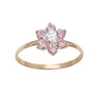 Junior Jewels Cubic Zirconia 14k Gold Flower Ring - Kids, Women's, Size: 3, Pink
