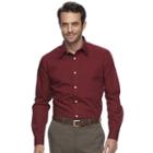 Men's Croft & Barrow&reg; Regular-fit Easy-care Point-collar Dress Shirt, Size: 17-32/33, Dark Red