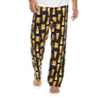 Men's 2-pack Patterned And Solid Microfleece Lounge Pants, Size: Medium, Yellow
