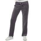 Women's Juicy Couture Bootcut Velour Pants, Size: Medium, Grey (charcoal)