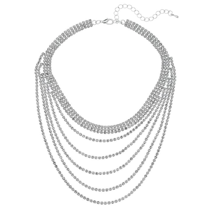 Crystal Avenue Cup Chain Swag Choker Necklace, Women's, Size: 11.5, Grey