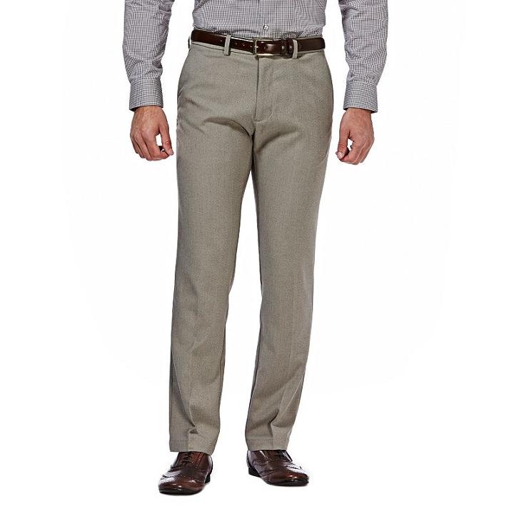 Men's Haggar&reg; Slim-fit Performance Microfiber Flat-front Slacks, Size: 33x32, Natural