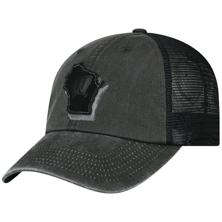 Adult Top Of The World Wisconsin Badgers Land Vintage-washed Cap, Men's, Black