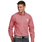 Men's Antigua Philadelphia Phillies Associate Plaid Button-down Shirt, Size: Small, Red