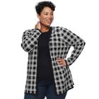 Plus Size Croft & Barrow&reg; Geometric Extra Cozy Cardigan, Women's, Size: 2xl, Oxford