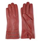 Women's Journee Collection Studded Leather Gloves, Size: Large, Red