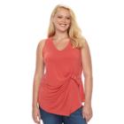 Plus Size Apt. 9&reg; Buckle Pleated Tank, Women's, Size: 1xl, Med Orange