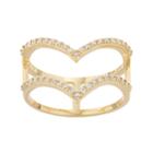 Fleur Cubic Zirconia Chevron Double Row Ring, Women's, Size: 8, Yellow