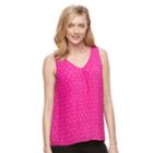Women's Dana Buchman Accordion-pleat Tank, Size: Xl, Dark Pink