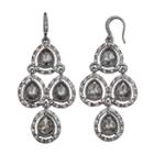 Jet Teardrop Halo Nickel Free Kite Earrings, Women's, Oxford