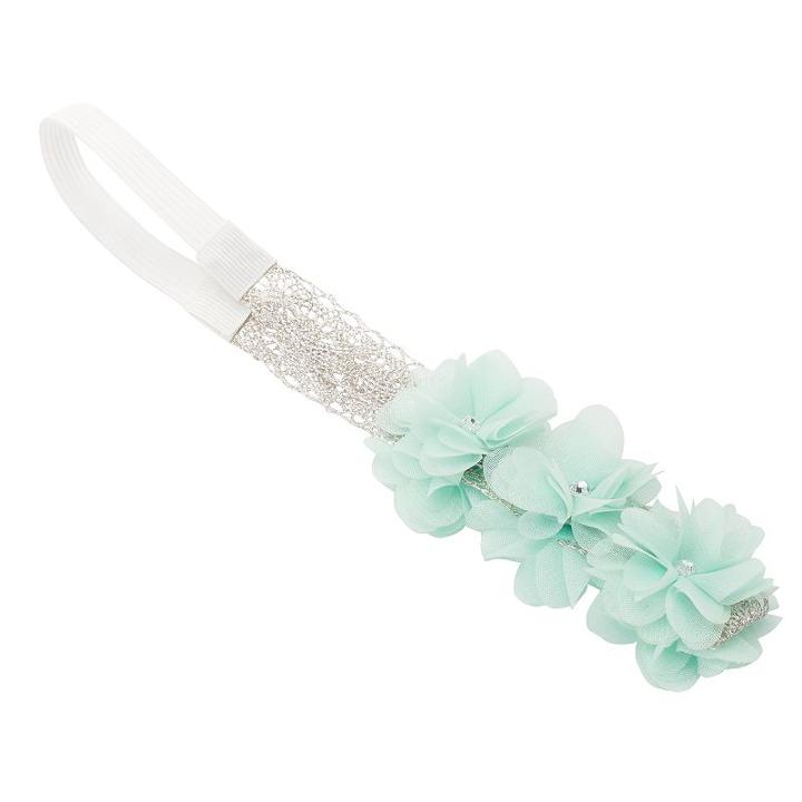 Girls 4-16 Glitter Crochet Flower Headwrap, Girl's, Med Blue