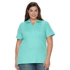 Plus Size Croft & Barrow&reg; Pique Polo, Women's, Size: 1xl, Brt Blue