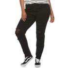 Plus Size Mudd&reg; Destructed Low-rise Skinny Jeans, Teens, Size: 18, Oxford