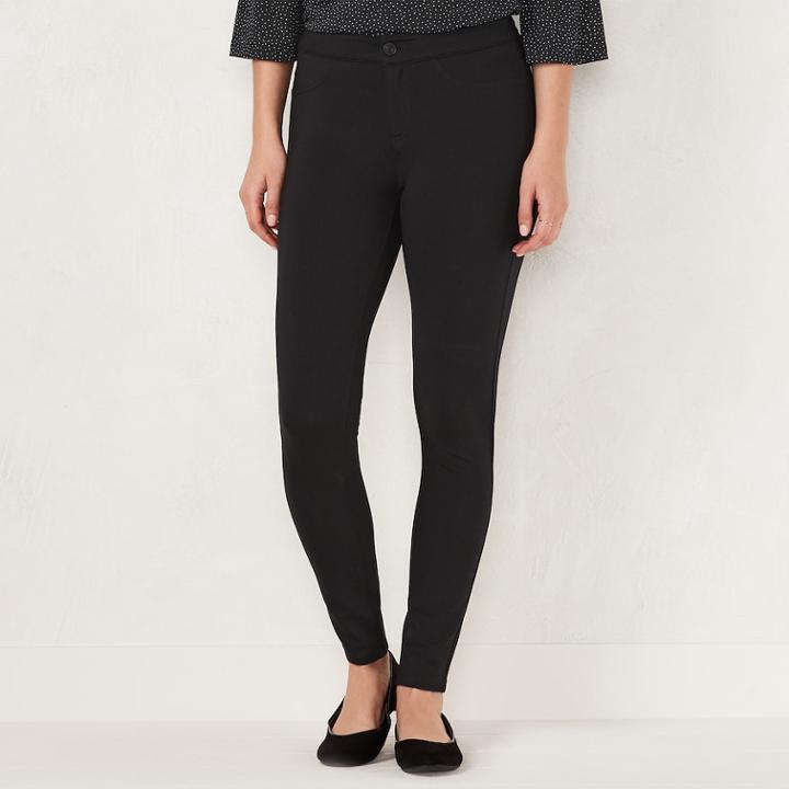 Petite Lc Lauren Conrad Midrise Skinny Ponte Pants, Women's, Size: S Petite, Black