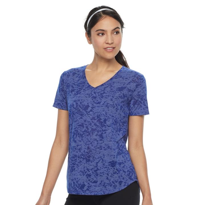 Petite Tek Gear&reg; Burnout Tee, Women's, Size: M Petite, Med Blue