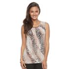 Women's Dana Buchman Embellished Scoopneck Top, Size: Xl, Med Beige