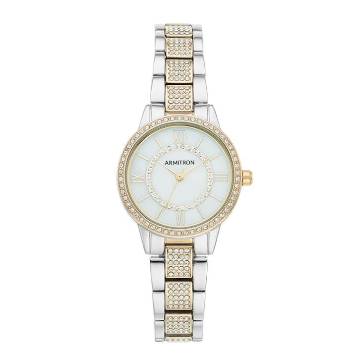 Armitron Women's Crystal Accent Two Tone Watch - 75/5612mptt, Size: Small, Multicolor