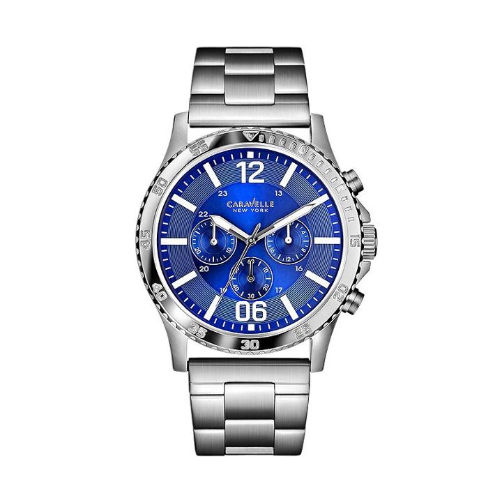 Caravelle New York By Bulova Men's Stainless Steel Chronograph Watch - 43a116, Grey
