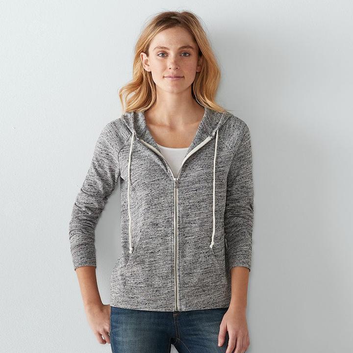 Women's Sonoma Goods For Life™ Marled Hoodie, Size: Xl, Black