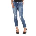 Women's Seven7 Slim Straight Cuffed Jeans, Size: 8, Med Blue