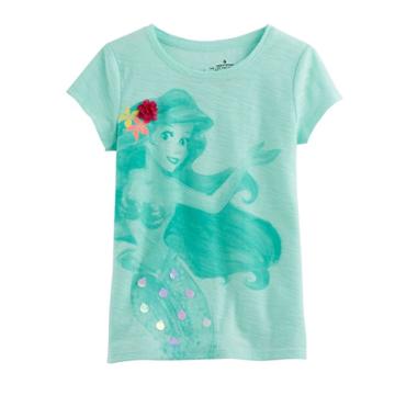 Disney's The Little Mermaid Girls 4-7 Ariel Slubbed Tee By Jumping Beans&reg;, Size: 4, Turquoise/blue (turq/aqua)