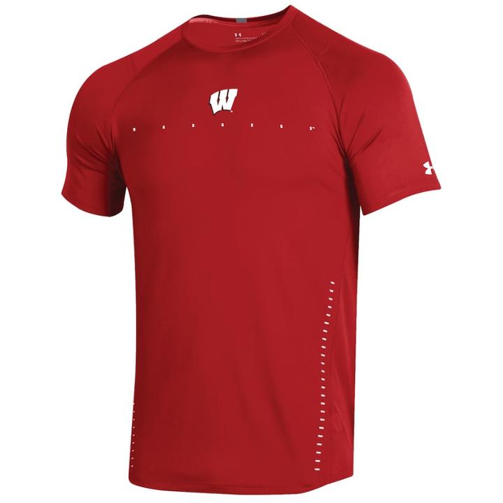 Men's Under Armour Wisconsin Badgers Sideline Training Tee, Size: Large, Red